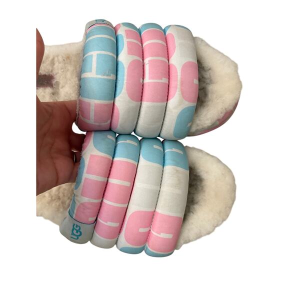 UGG PRIDE LOGO MAXI SLIDE PLATFORM SANDALS, WOMEN US 7 - Picture 9 of 10